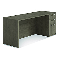 Alera Seville Series Credenza with Pedestal, Right Pedestal, 72w x 24d x 29h, Walnut (SVRSPC7224WA)