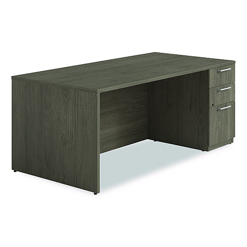 Alera Seville Series Single Pedestal Desk, Right Pedestal, 72" x 36" x 29", Walnut (SVSPR7236WA)