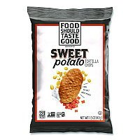 Food Should Taste Good Tortilla Chips, Sweet Potato with Sea Salt, 1.5 oz, 24/Carton (77612)