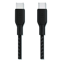 Belkin BOOST CHARGE Braided USB-C to USB-C Cable, 100 W Power Delivery, 6.6 ft, Black (CAB014BT2MBK)