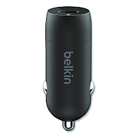Belkin BOOST CHARGE USB-PD Car Charger + USB-C to USB-C Cable, 30 W, USB-C, Black (CCA004BT1MBK)