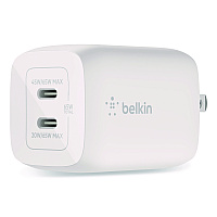 Belkin BOOST CHARGE Pro Dual USB-C GaN Wall Charger with PPS, White (WCH013DQWH)