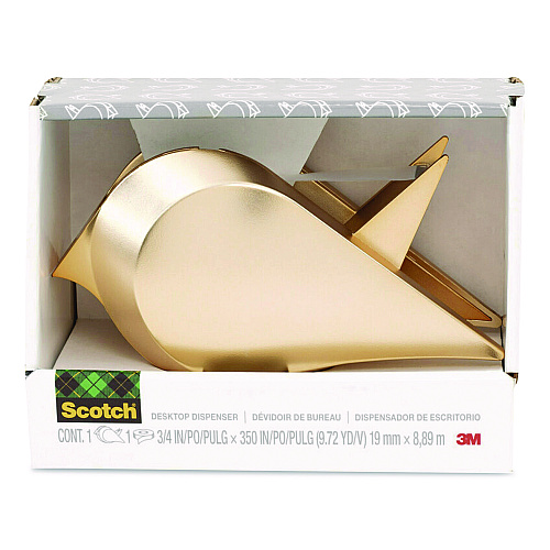 Scotch Bird Desktop Tape Dispenser, 1" Core, Metallic Gold (C48BIRDG)