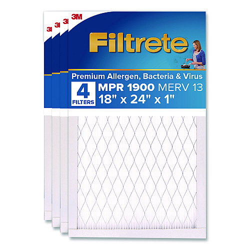 Filtrete Premium Allergen, Bacteria and Virus Filter, 18 x 24, 4/Carton (UA214CA)