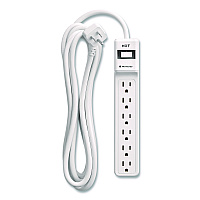 NXT Technologies 6-Outlet Surge Protector, 6 AC Outlets, 12 ft Cord, 900 J, White (NX61425)