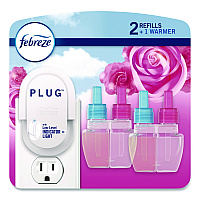 Febreze Air Freshener Warmer Starter Kit, Clear/White, with (2) Downy April Fresh Refills (4174)