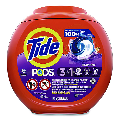 Tide PODS Laundry Detergent, Spring Meadow, 35 oz Tub, 42 Pods/Tub (9924)