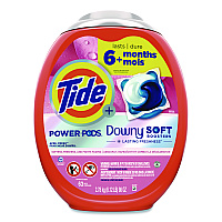 Tide Power PODS Plus Downy Laundry Detergent, April Fresh Scent, 98 oz Tub, 63 Pods/Tub (11807)