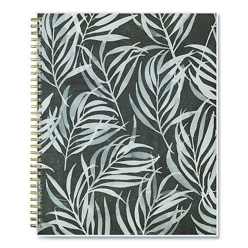 Blue Sky Dark Gray Gale Weekly/Monthly Lesson Planner, 9 Classes, Tropical Artwork, Gray/Mint Cover, 11 x 8.5 Sheets, 12-Month Span (136608A23)