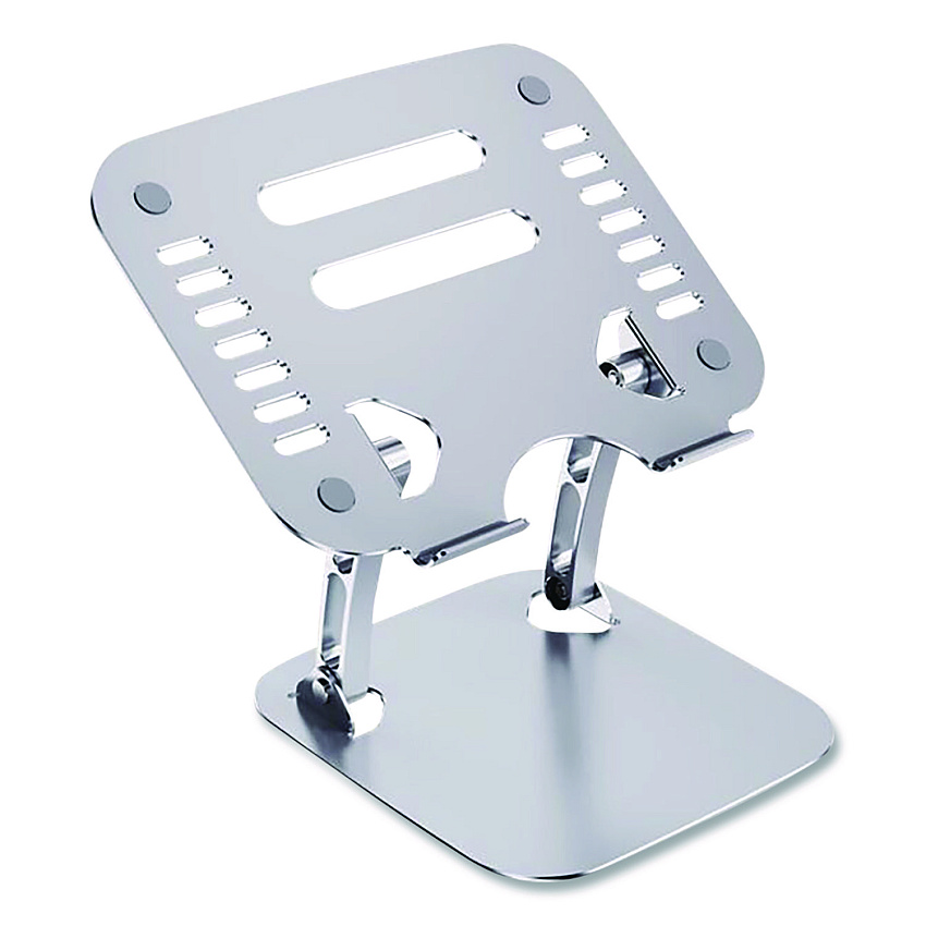 OTM Essentials Adjustable Laptop Riser Stand, 10.62" x 9" x 1.5" to 5", Silver (OBA2A)