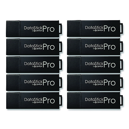 Centon DataStick Pro USB 3.2 Type A Flash Drive, 32 GB, Black, 10/Pack (S1U3P632G10B)