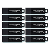 Centon DataStick Pro USB 3.2 Type A Flash Drive, 128 GB, Black, 10/Pack (S1U3P6128G10)