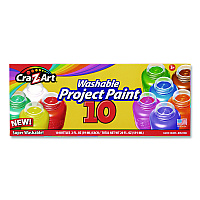 Cra-Z-Art Washable Project Paints, 10 Assorted Colors, 2 oz Bottles, 10/Pack (106014)