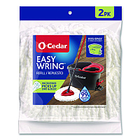 O-Cedar EZWring Spin Mop Refill, Patented Microfiber, Custom Size for EZ Wring Mop Systems, White, 2/Pack, 4 Packs/Carton (172385CT)