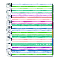 Global Printed Products Deluxe Teacher's Academic Weekly/Monthly Planner, 7 Classes, Rainbow Artwork, Multicolor Cover, 11 x 8.5 Sheets, 52-Week Span (DTP0001U22S)