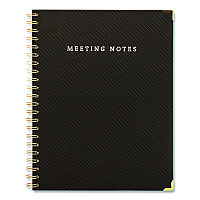 Global Printed Products Meeting Notes Book, Space for Up to 159 Meetings, Meeting-Minutes/Notes Format, Black/Gold Cover, (80) 11 x 8.5 Sheets (SPLS0118BK)