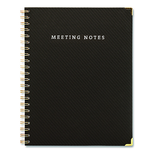 Global Printed Products Meeting Notes Book, Space for Up to 159 Meetings, Meeting-Minutes/Notes Format, Black/Gold Cover, (80) 11 x 8.5 Sheets (SPLS0118BK)