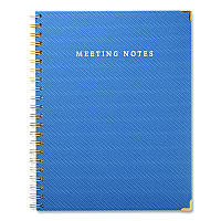 Global Printed Products Meeting Notes Book, Space for Up to 159 Meetings, Meeting-Minutes/Notes Format, Blue/Gold Cover, (80) 11 x 8.5 Sheets (SPLS0118BL)
