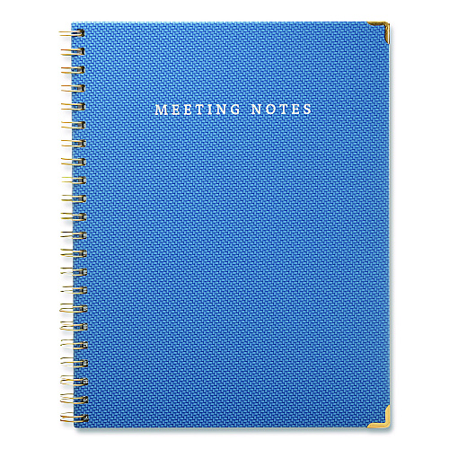 Global Printed Products Meeting Notes Book, Space for Up to 159 Meetings, Meeting-Minutes/Notes Format, Blue/Gold Cover, (80) 11 x 8.5 Sheets (SPLS0118BL)