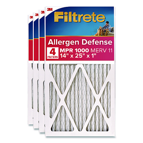Filtrete Allergen Defense Air Filter, 12 x 25, 4/Carton (98044CA)