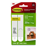 Command Picture Hanging Strips, X-Large, Removable, Holds up to 20 lbs per 4 Pairs, 8 Pairs/Pack (172178ES)