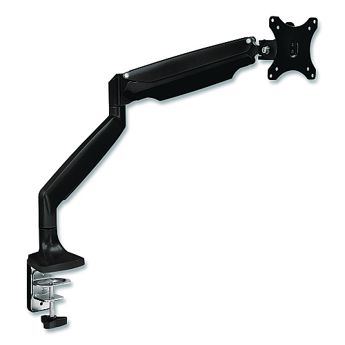 MOUNT-IT! Single Monitor Gas-Spring Mounting Arm, For 13" to 32" Monitors, 360 Degree Rotation, +/-45 Degree Tilt, Black, Supports 20lb (MI1771BLACK)