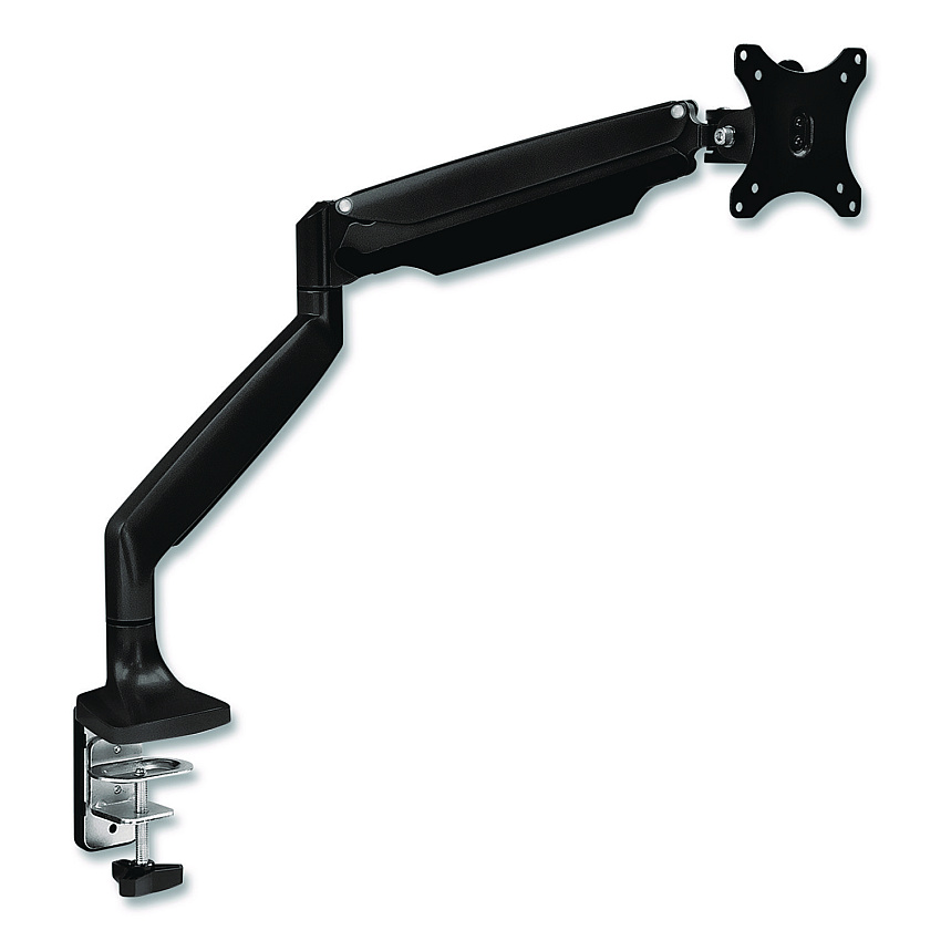 MOUNT-IT! Single Monitor Gas-Spring Mounting Arm, For 13" to 32" Monitors, 360 Degree Rotation, +/-45 Degree Tilt, Black, Supports 20lb (MI1771BLACK)