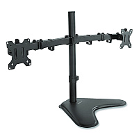 MOUNT-IT! Dual Monitor Desk Stand, For 19" to 32" Monitors, 36.4" x 11" x 18.3", Black, Supports 17.6 lb (MI2781)