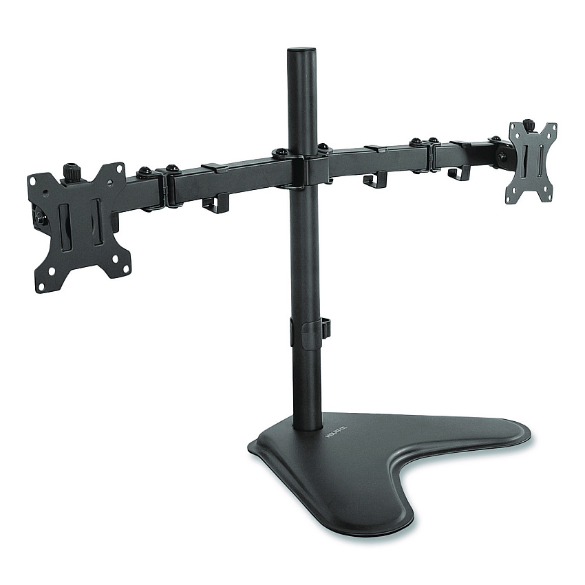 MOUNT-IT! Dual Monitor Desk Stand, For 19" to 32" Monitors, 36.4" x 11" x 18.3", Black, Supports 17.6 lb (MI2781)