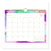 Blue Sky Ashley G Multicolor Smoke Academic Year Wall Calendar, 11 x 8.75, White/Multicolor Sheets, 12-Month (July to June): 2025-2026 (150160)