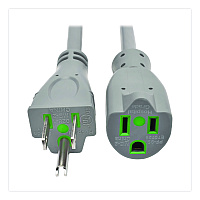 Tripp Lite Hospital-Grade Extension Cord, 15 ft, 15 A, Gray (P024015GYHG)