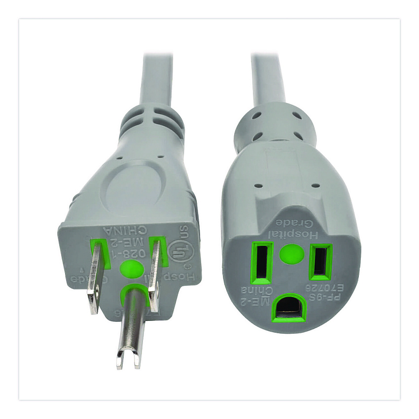 Tripp Lite Hospital-Grade Extension Cord, 15 ft, 15 A, Gray (P024015GYHG)