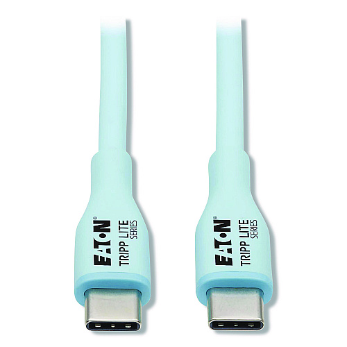Tripp Lite USB-C Antibacterial Cable, USB 2.0, USB Type-C (USB-C) to USB Type-C (M/M), 6 ft, Light Blue (U040AB006CSL)