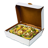 AmerCareRoyal Catering Boxes, 10.88 x 13 x 3, White, Paper, 50/Carton (CCBHP13113)