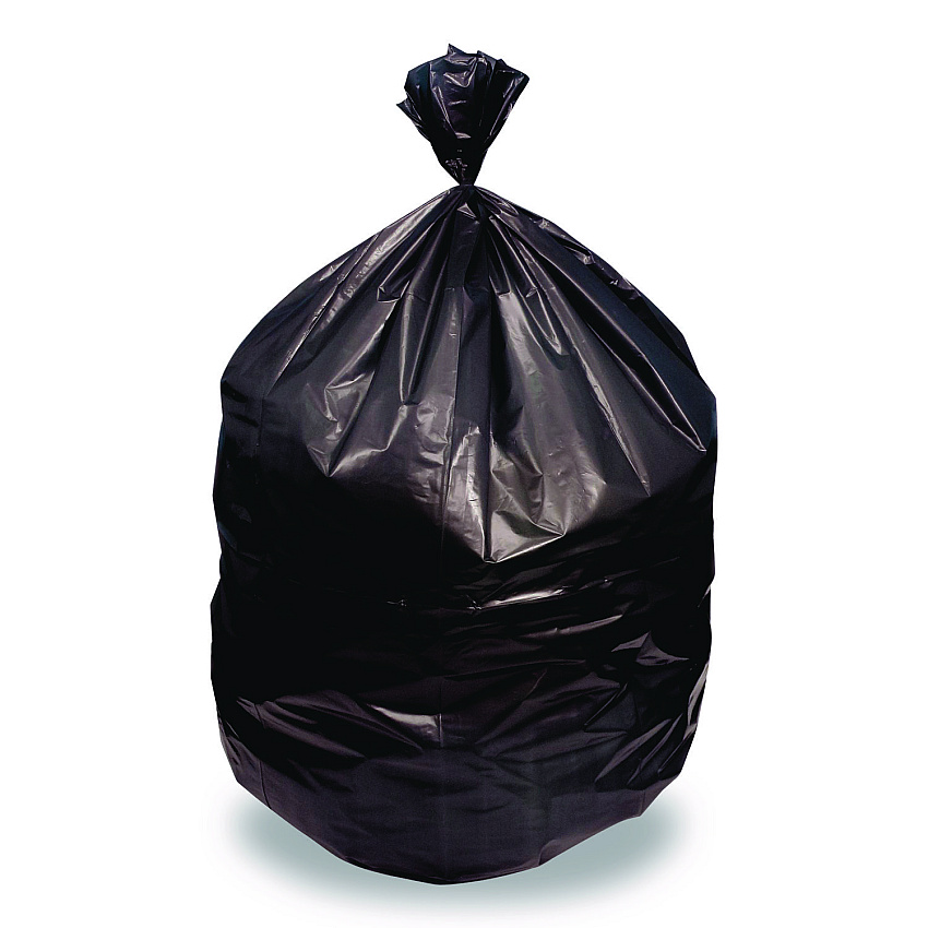 Heritage Linear Low Density Can Liners, 56 gal, 1.5 mil, 46' x 50", Black, 100/Carton (H9250AK)