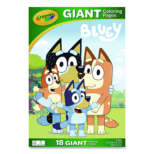 Crayola Bluey Giant Coloring Pages, Ages 3 and Up, 18.88 x 12.13 Sheets, 18 Pages (42663)