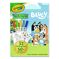 Crayola Bluey Color and Sticker Activity Set, Includes Five Markers, Ages 3 and Up, 32 Pages (42743)