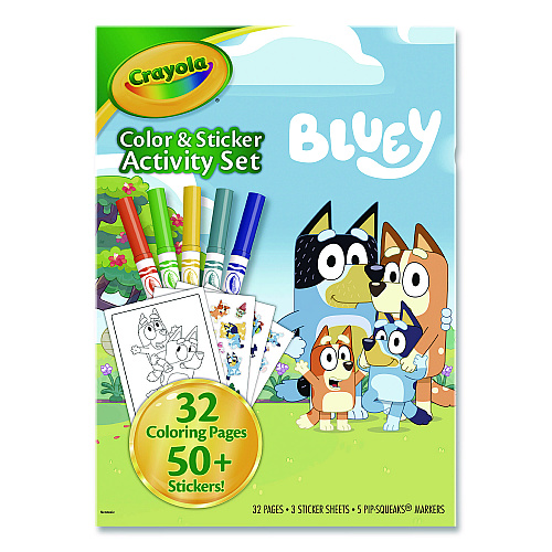 Crayola Bluey Color and Sticker Activity Set, Includes Five Markers, Ages 3 and Up, 32 Pages (42743)