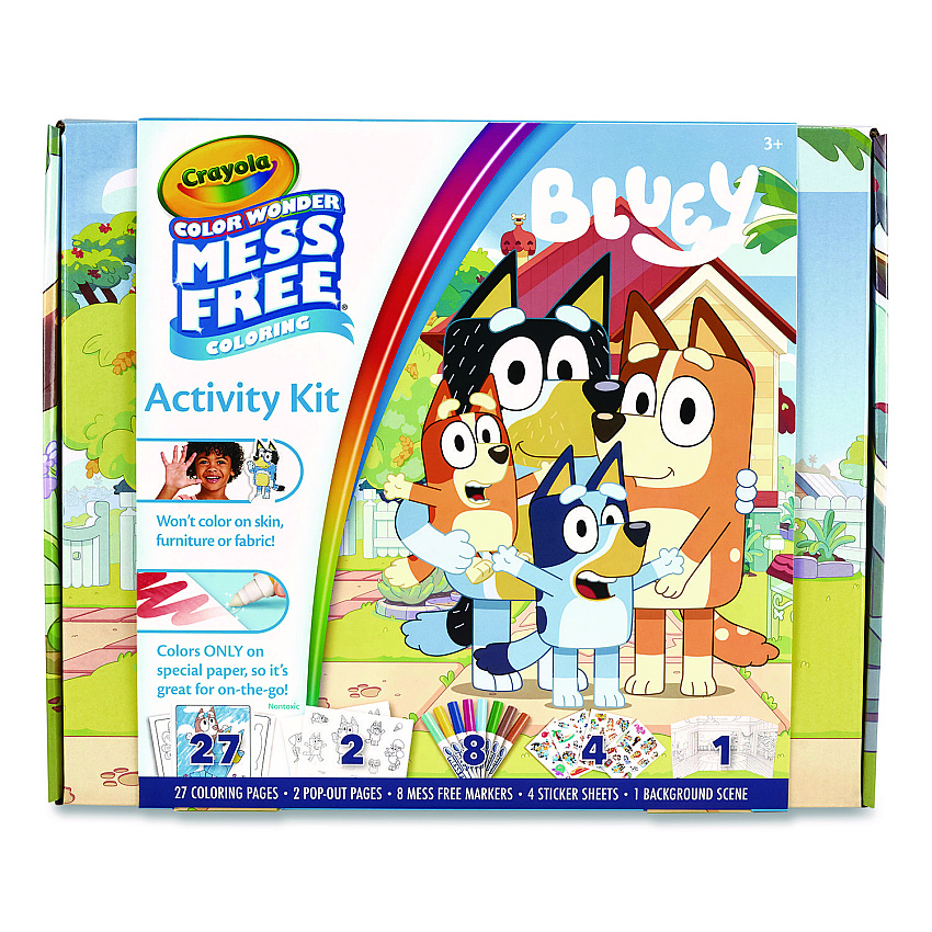 Crayola Bluey Color Wonder Activity Kit, Includes Eight Markers, Ages 3 and Up, 10 x 8 Sheets, 27 Pages (757161)