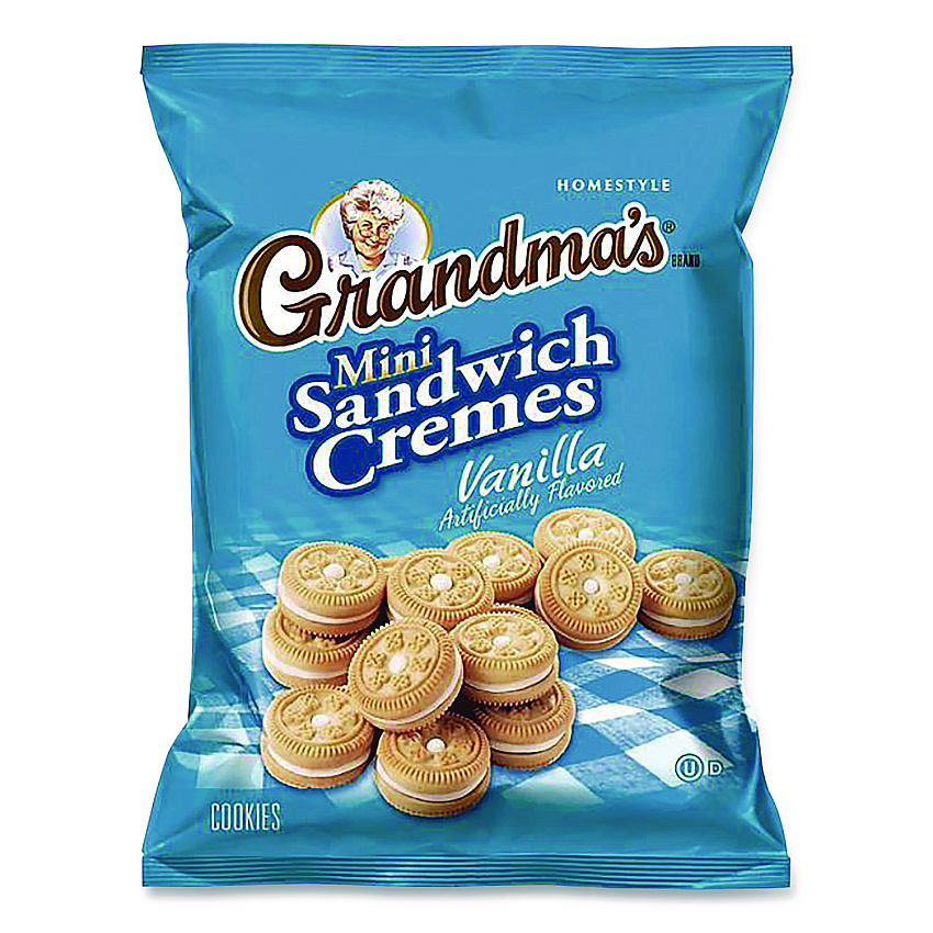 Grandma's Mini Vanilla Creme Sandwich Cookies, 2.12 oz Packet, 60/Carton (FRI45096)