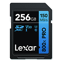 Lexar High-Performance PRO BLUE Series SDXC Memory Card, UHS-I V30 U1 Class 10, 256 GB (LSD800P256GB)