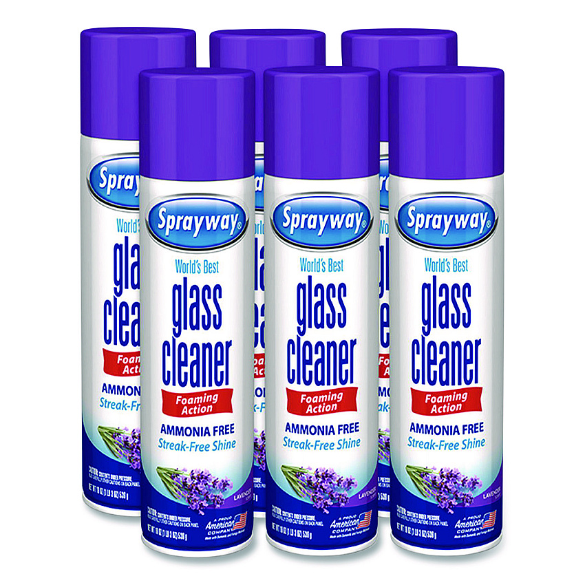 Sprayway Glass Cleaner, Lavender, 19 oz Aerosol Spray, 6/Carton (SW5029)
