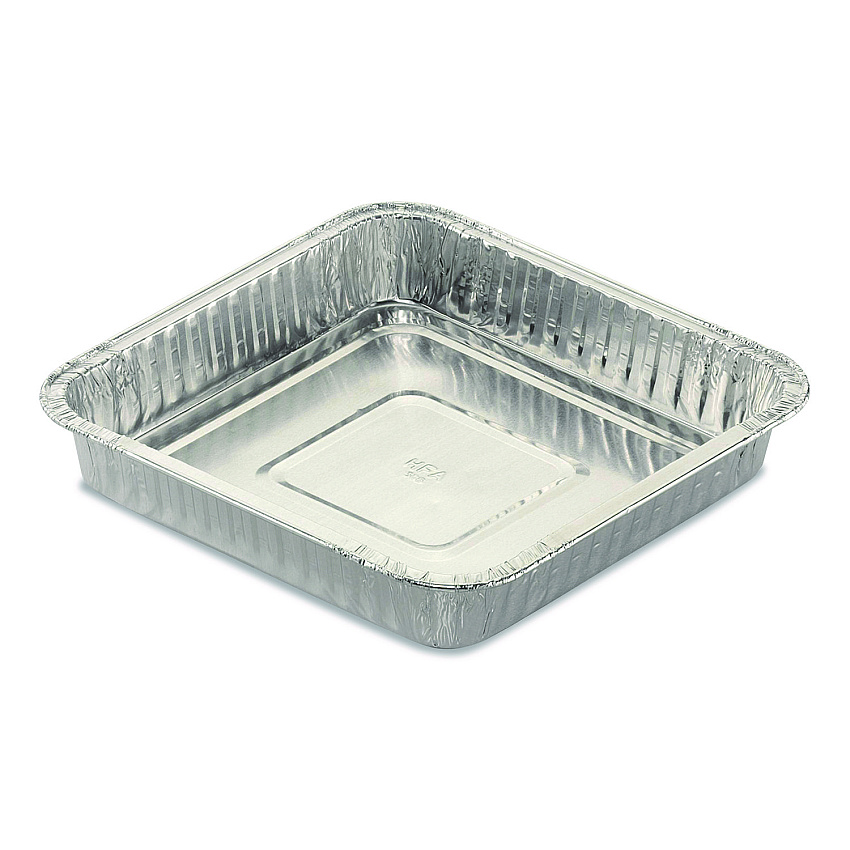 HFA Square Cake Pan, 30 Gauge, 48 oz, 8 x 8 x 1.53, Silver, Aluminum, 200/Carton (30830200)