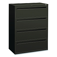 HON Brigade 700 Series Lateral File, 4 Legal/Letter-Size File Drawers, Charcoal, 42 x 18 x 52.5 (HON794LS)