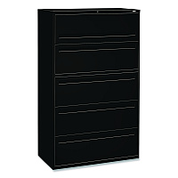 Brigade 700 Series Lateral File, 4 Legal-/letter-size File Drawers, 1 File Shelf, 1 Post Shelf, Black, 42" X 18" X 64.25"