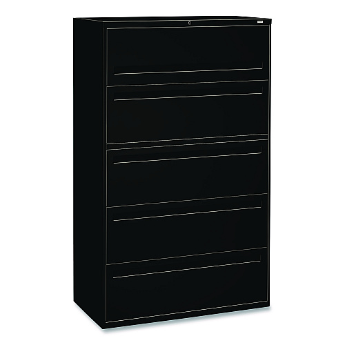 Brigade 700 Series Lateral File, 4 Legal-/letter-size File Drawers, 1 File Shelf, 1 Post Shelf, Black, 42" X 18" X 64.25"