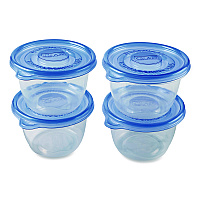 Glad To Go Lunch Containers, 2 Compartments, 32 oz, Plastic, 4/Pack (134347)