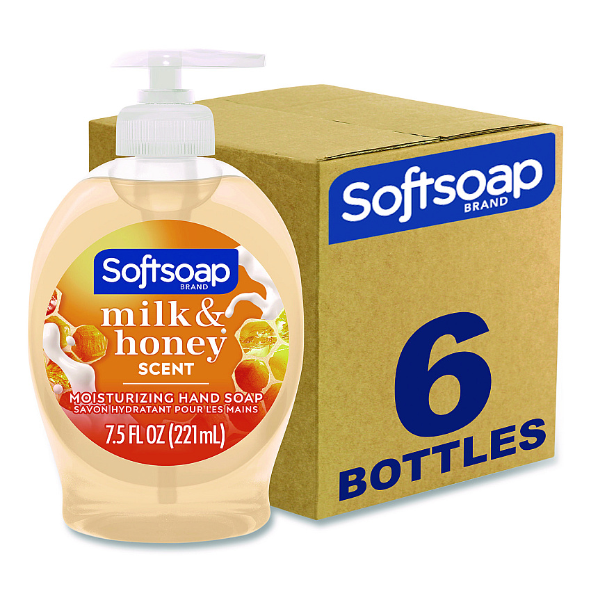 Softsoap Liquid Hand Soap Pumps, Milk and Honey Scent, 7.5 oz, 6/Carton (US04965ACT)