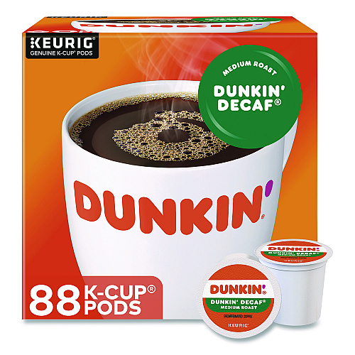 Dunkin Donuts K-Cups, Dunkin' Decaf, 0.37 oz, 22/Box, 4 Boxes/Carton (400846)