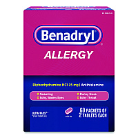 Benadryl Allergy Ultratabs Tablets, Two-Pack, 60 Packs/Box (17060)